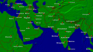 Asien-Südwest Städte + Grenzen 1920x1080